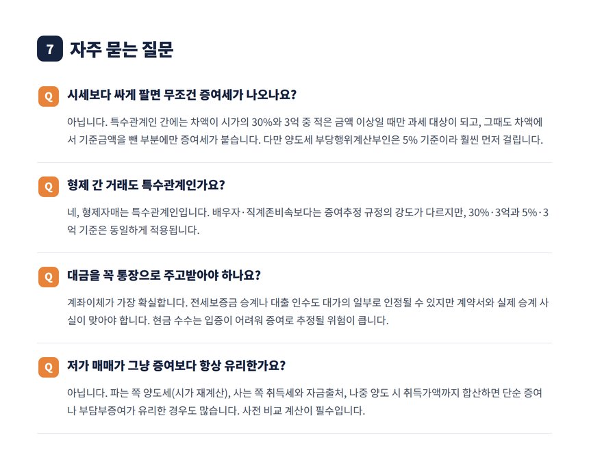 저가양도 증여세 자주 묻는 질문 4가지