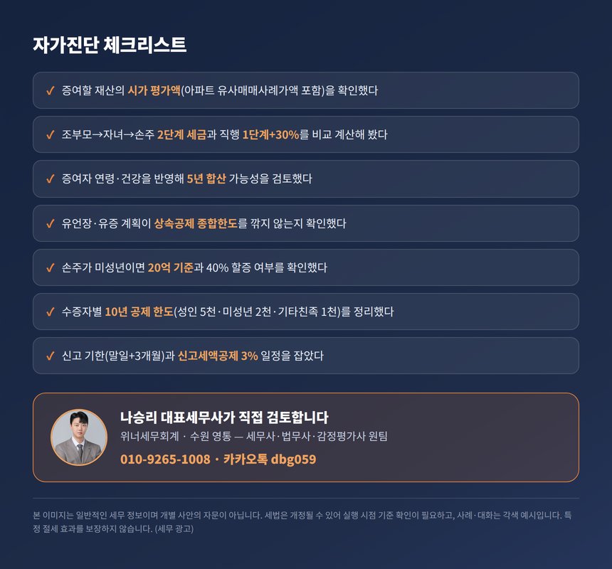 손주 증여 세무사 자가진단 체크리스트