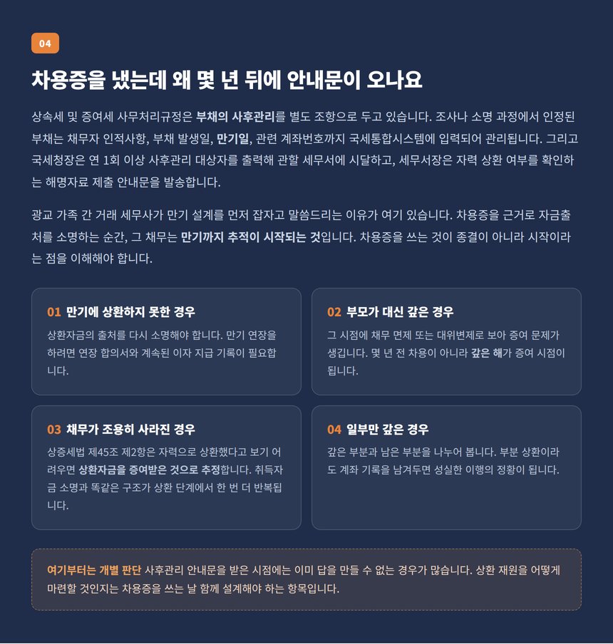 차용증을 냈는데 왜 몇 년 뒤에 안내문이 오나요
