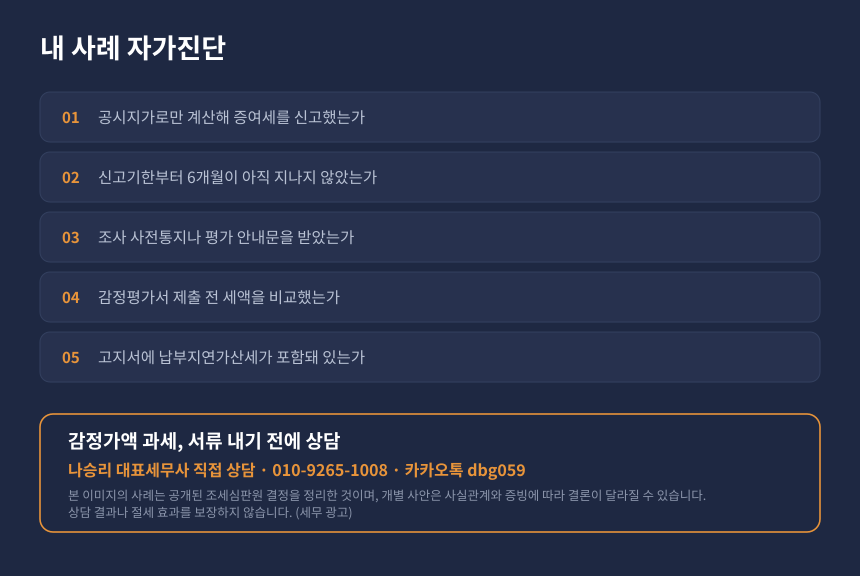 증여세 감정가액 자가진단 체크리스트, 공시지가 신고와 법정결정기한 확인 항목 및 상담 안내