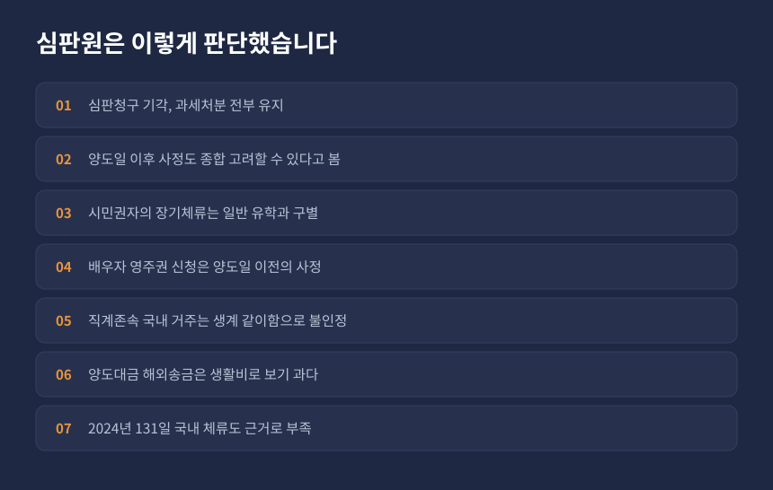 양도세 1세대1주택 비과세 특례 배제, 조세심판원이 청구를 기각하며 판단한 내용 정리
