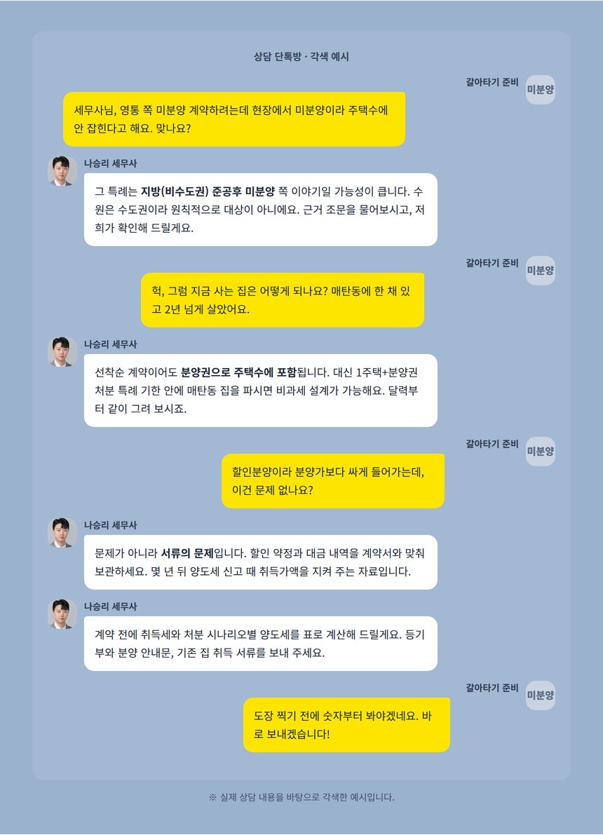 수원 미분양 상담 단톡방 대화 각색 예시