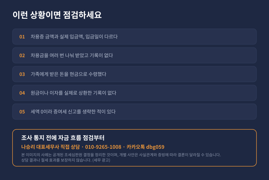 증여세 자가진단 체크리스트, 가족 간 차용증과 계좌이체 점검 항목 및 상담 안내