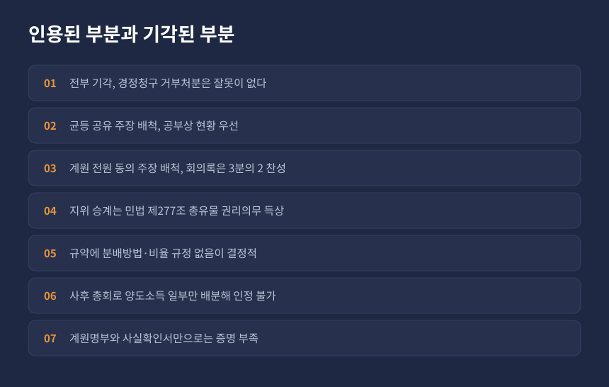양도세 심판 결정 요지, 청구인 주장이 배척된 이유와 기각 사유 정리