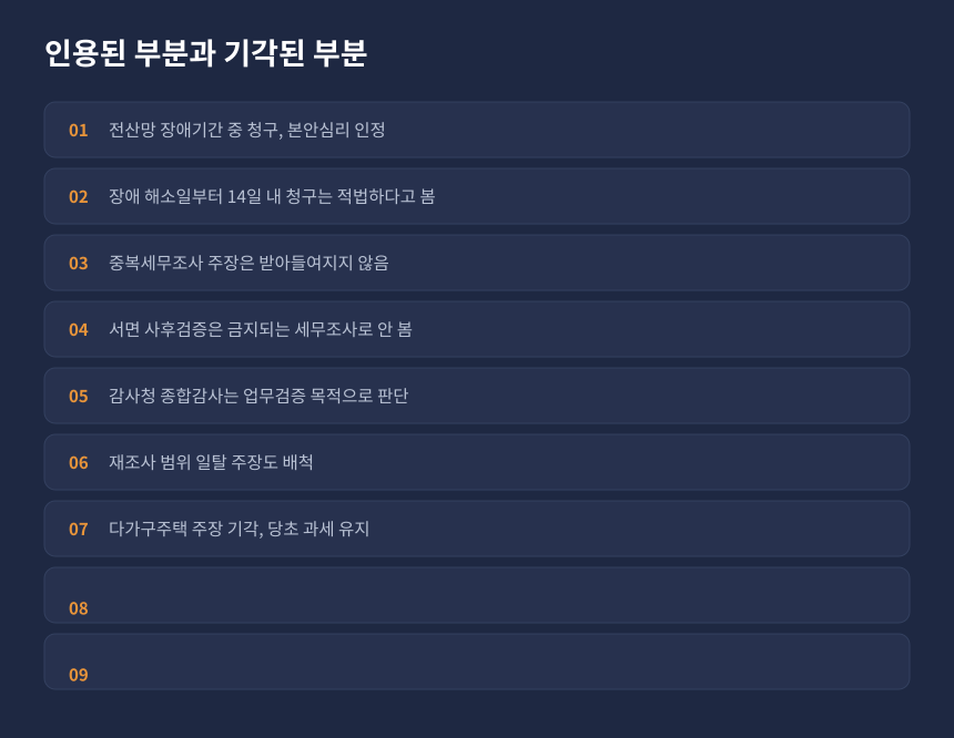 양도세 다가구주택 심판 결과, 청구기간은 인정되고 본안 주장은 모두 기각된 내용 정리