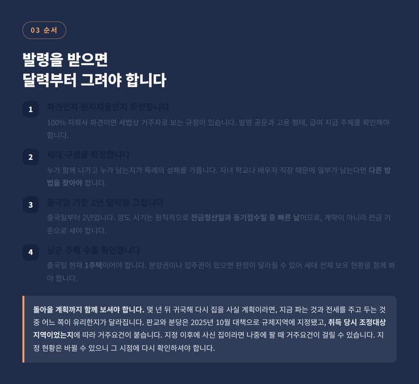 해외 발령을 받은 뒤 확인해야 할 네 단계 순서