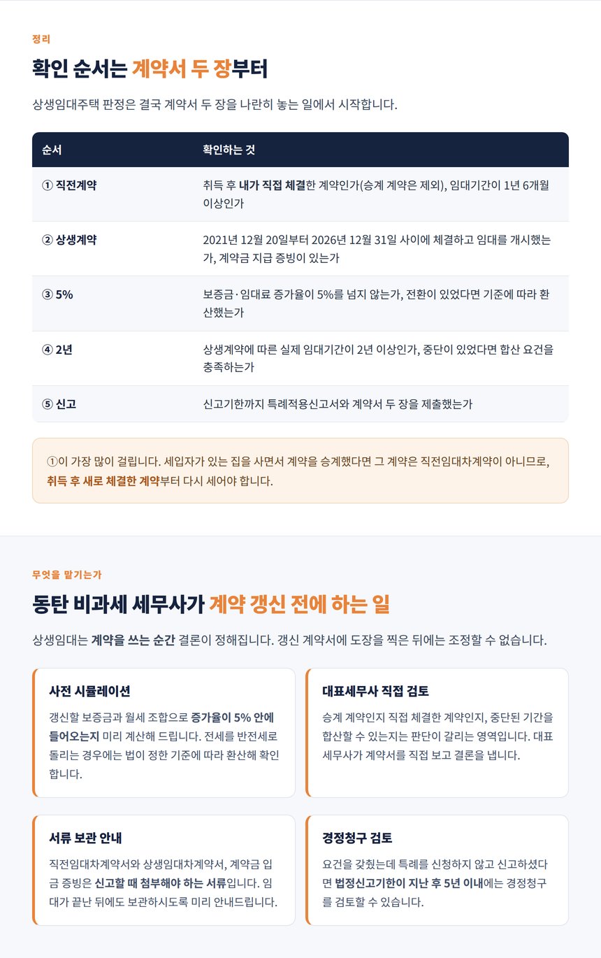 특례적용신고서와 첨부 계약서 제출 요건 정리표