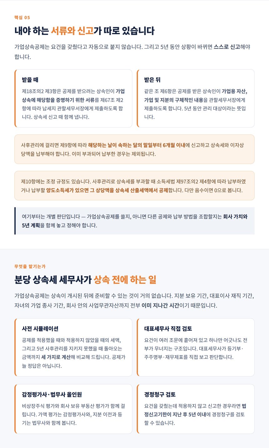 상속개시일부터 5년간 지켜야 할 네 가지 사후관리