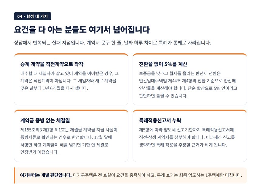 승계 계약 전환율 계약금 증빙 특례적용신고서 함정 네 가지