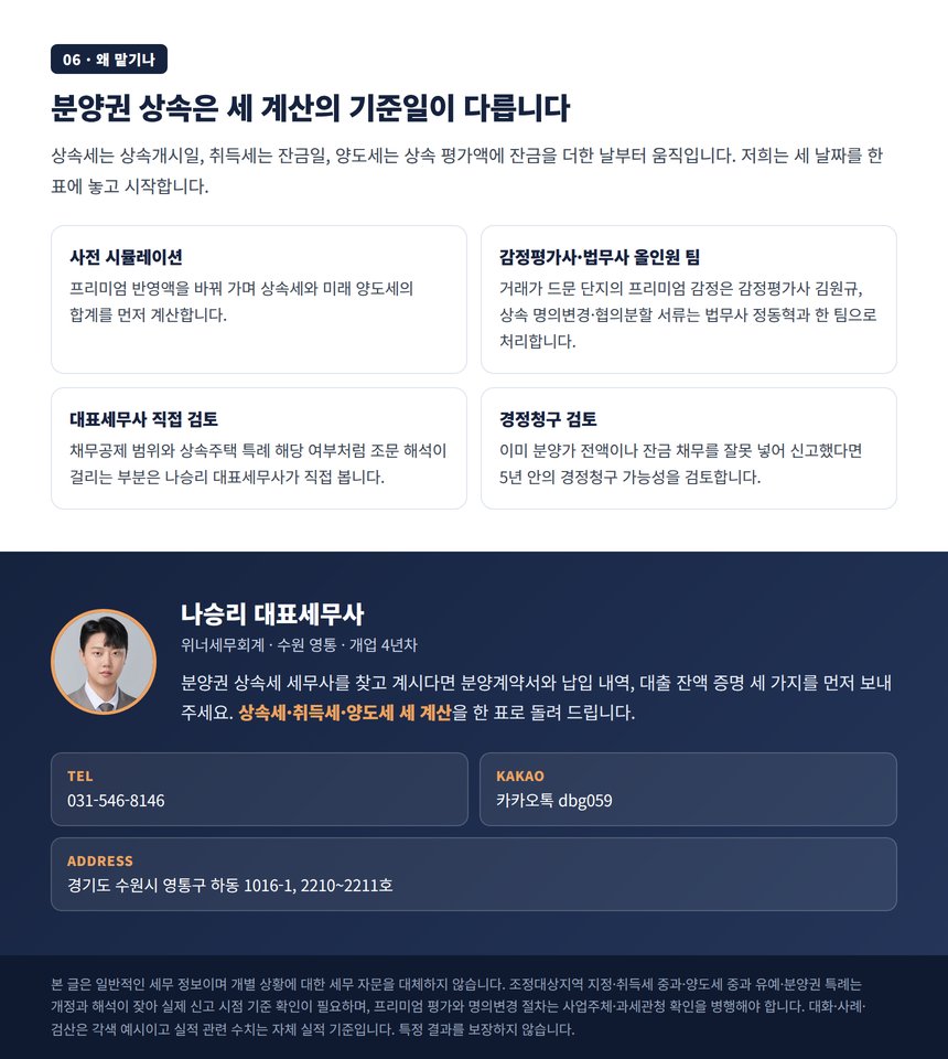 분양권 상속 신고를 맡기는 이유와 대표세무사 상담 안내